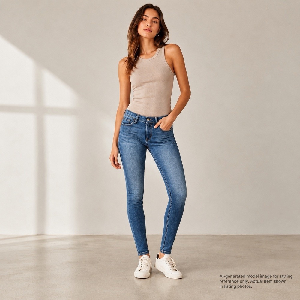 Hudson Jeans Womens 27 Krista Super Skinny Low Rise Stretch Blue Denim Casual